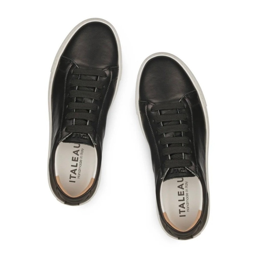 Italeau Sneakers Women's Silvia Black Italian Leather Waterproof 39 US 8.5